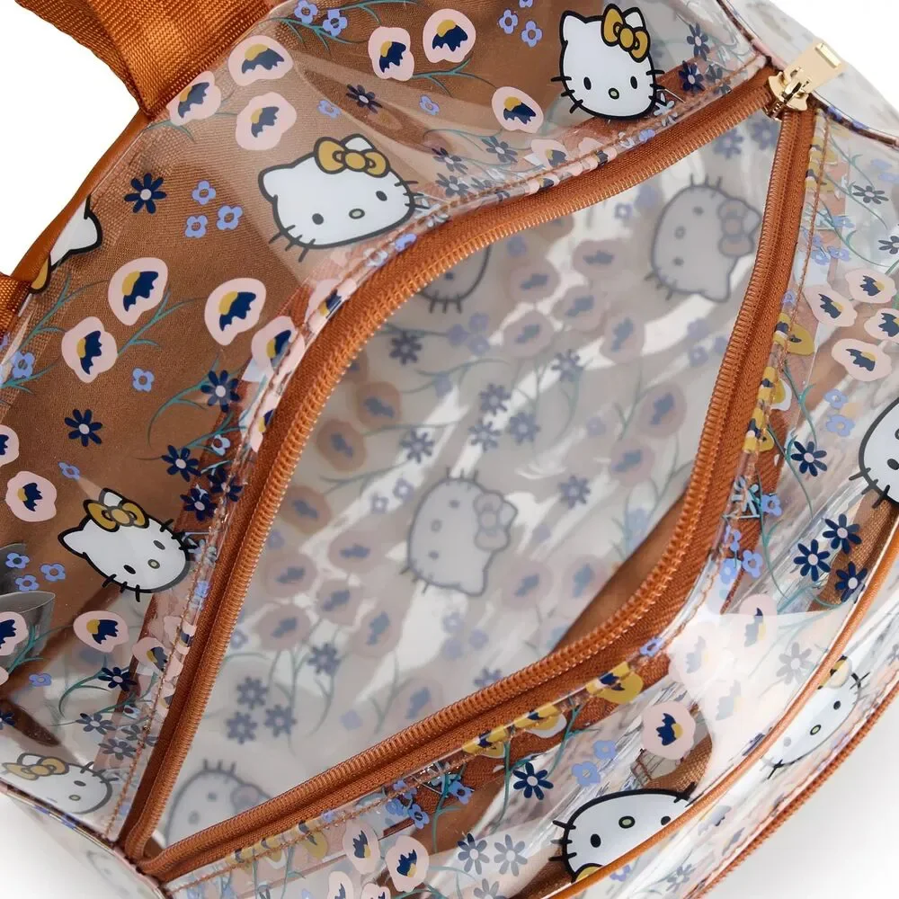 Cute Hello Kitty Floral Print Clear Mini Backpack